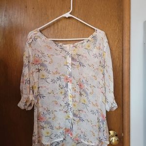 Floral sheer top, flowy